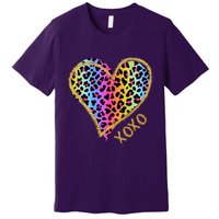 Rainbow Cheetah Heart Xoxo Premium T-Shirt