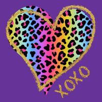Rainbow Cheetah Heart Xoxo Baby Bodysuit
