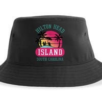 Retro Cool Hilton Head Island SC Beach Souvenir Novelty Art Sustainable Bucket Hat