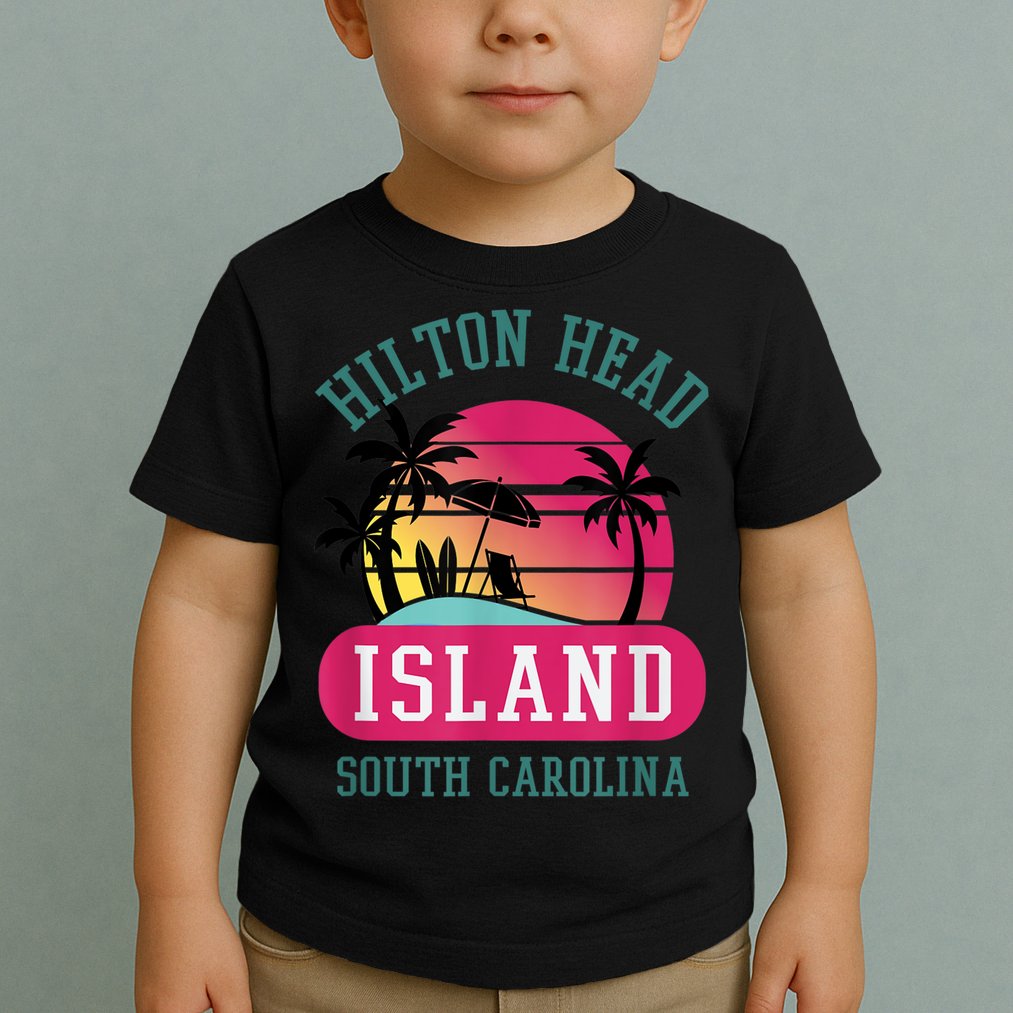 Retro Cool Hilton Head Island SC Beach Souvenir Novelty Art Toddler T-Shirt