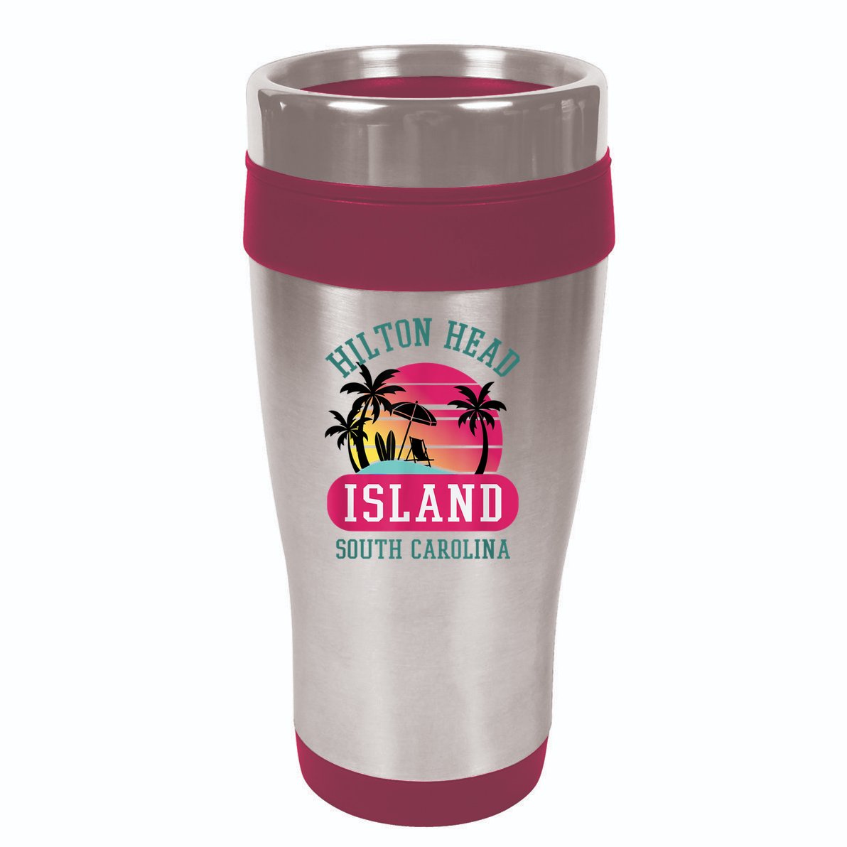 Retro Cool Hilton Head Island SC Beach Souvenir Novelty Art 16oz Travel Tumbler