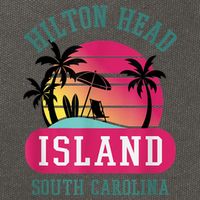 Retro Cool Hilton Head Island SC Beach Souvenir Novelty Art Cotton Canvas Backpack