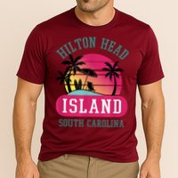 Retro Cool Hilton Head Island SC Beach Souvenir Novelty Art Cooling Performance Crew T-Shirt