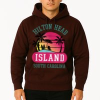 Retro Cool Hilton Head Island SC Beach Souvenir Novelty Art Hoodie