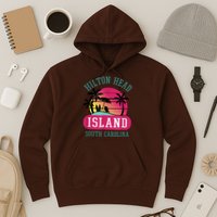 Retro Cool Hilton Head Island SC Beach Souvenir Novelty Art Hoodie