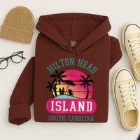 Retro Cool Hilton Head Island SC Beach Souvenir Novelty Art Hoodie