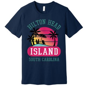 Retro Cool Hilton Head Island SC Beach Souvenir Novelty Art Premium T-Shirt