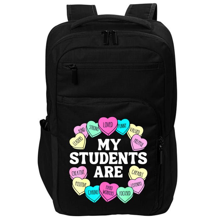 Retro Candy Heart Teacher Valentine's Positive Affirmation Impact Tech Backpack