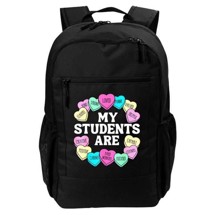 Retro Candy Heart Teacher Valentine's Positive Affirmation Daily Commute Backpack