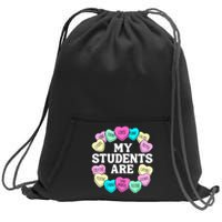 Retro Candy Heart Teacher Valentine's Positive Affirmation Sweatshirt Cinch Pack Bag