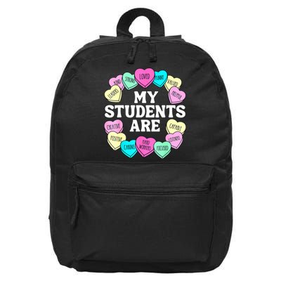 Retro Candy Heart Teacher Valentine's Positive Affirmation 16 in Basic Backpack