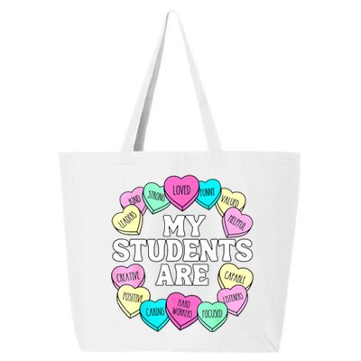 Retro Candy Heart Teacher Valentine's Positive Affirmation 25L Jumbo Tote