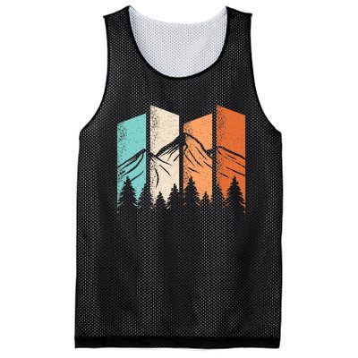 Retro Camping Hiking Nature Landscape Outdoor Mesh Reversible Basketball Jersey Tank