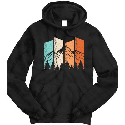 Retro Camping Hiking Nature Landscape Outdoor Tie Dye Hoodie