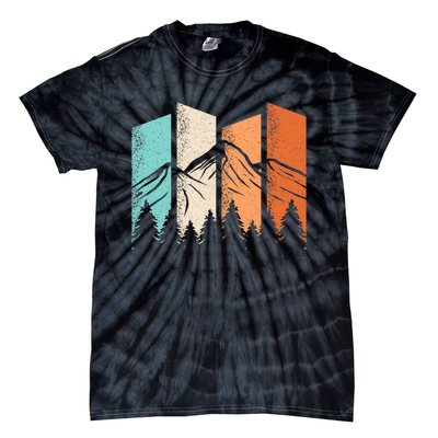 Retro Camping Hiking Nature Landscape Outdoor Tie-Dye T-Shirt