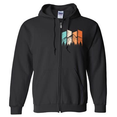 Retro Camping Hiking Nature Landscape Outdoor Full Zip Hoodie