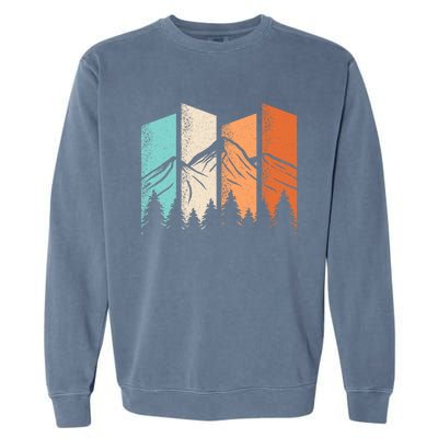 Retro Camping Hiking Nature Landscape Outdoor Garment-Dyed Sweatshirt