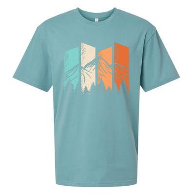 Retro Camping Hiking Nature Landscape Outdoor Sueded Cloud Jersey T-Shirt