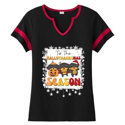 Rottweiler Christmas Halloween Tis The Hallothanksmas Gift Ladies Halftime Notch Neck Tee