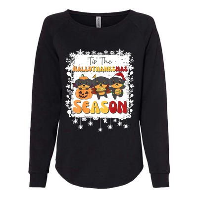 Rottweiler Christmas Halloween Tis The Hallothanksmas Gift Womens California Wash Sweatshirt