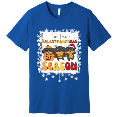 Rottweiler Christmas Halloween Tis The Hallothanksmas Gift Premium T-Shirt