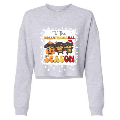 Rottweiler Christmas Halloween Tis The Hallothanksmas Gift Cropped Pullover Crew