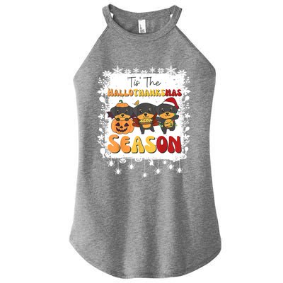 Rottweiler Christmas Halloween Tis The Hallothanksmas Gift Women's Perfect Tri Rocker Tank