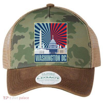 Retro Capitol Hill Washington DC American Flag Legacy Tie Dye Trucker Hat