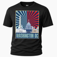 Retro Capitol Hill Washington DC American Flag Cooling Performance Crew T-Shirt
