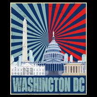 Retro Capitol Hill Washington DC American Flag Cooling Performance Crew T-Shirt