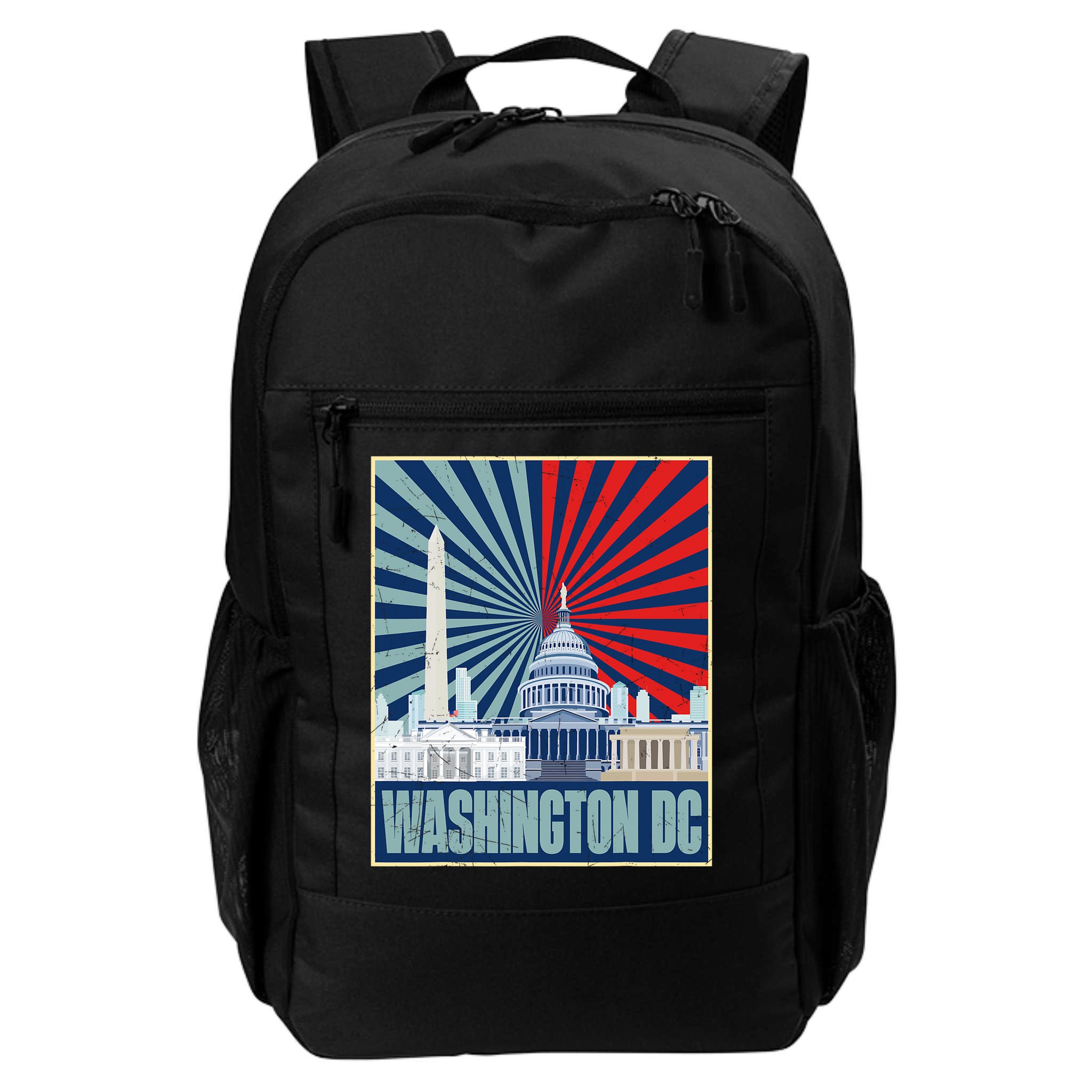 Retro Capitol Hill Washington DC American Flag Backpack