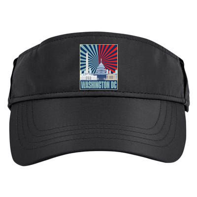 Retro Capitol Hill Washington DC American Flag Adult Drive Performance Visor