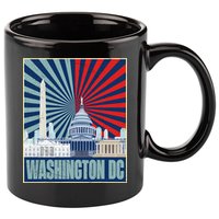Retro Capitol Hill Washington DC American Flag 11oz C Handle Ceramic Mug