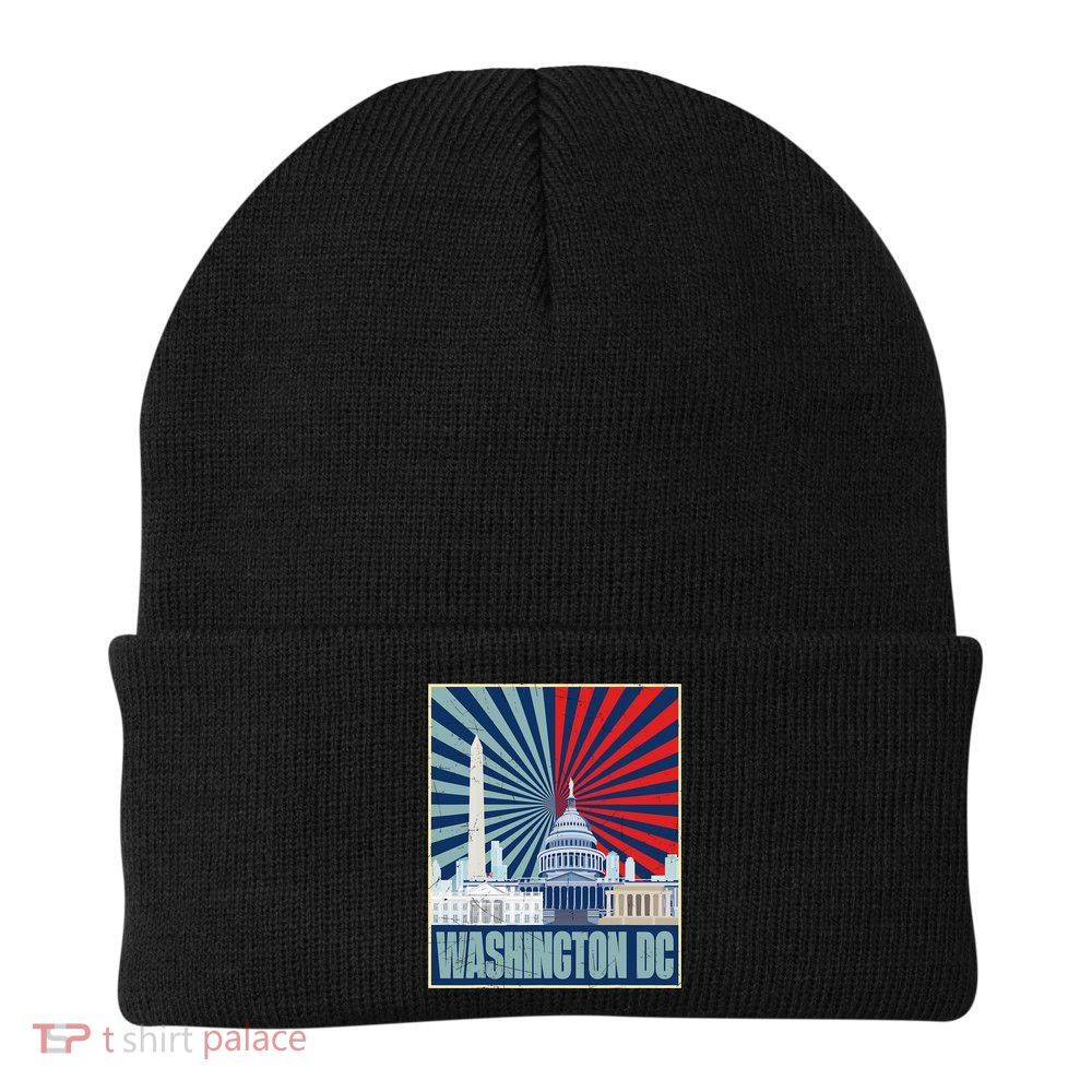 Retro Capitol Hill Washington DC American Flag Beanie