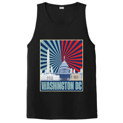 Retro Capitol Hill Washington DC American Flag PosiCharge Competitor Tank