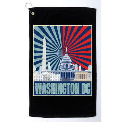 Retro Capitol Hill Washington DC American Flag Golf Towel