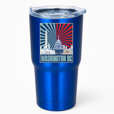 Retro Capitol Hill Washington DC American Flag Tumbler