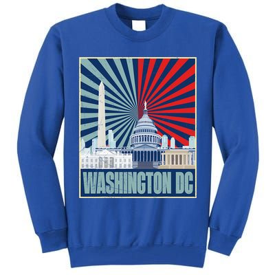 Retro Capitol Hill Washington DC American Flag Tall Sweatshirt