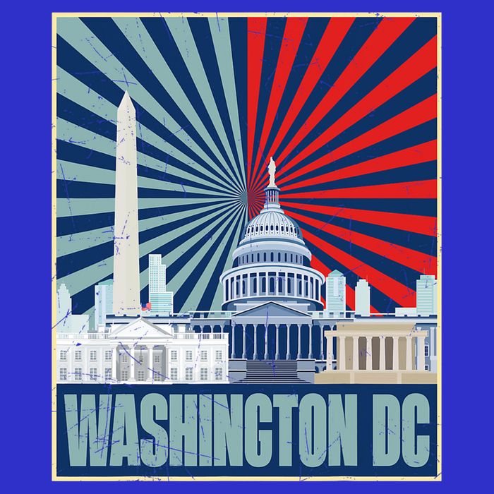 Retro Capitol Hill Washington DC American Flag Visor