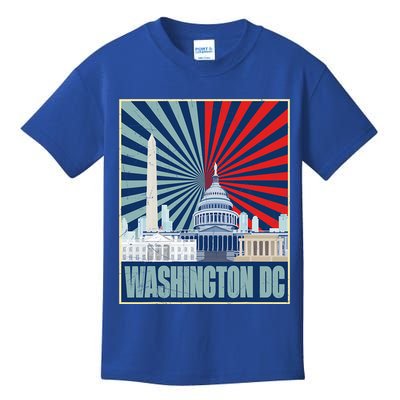 Retro Capitol Hill Washington DC American Flag Kids T-Shirt