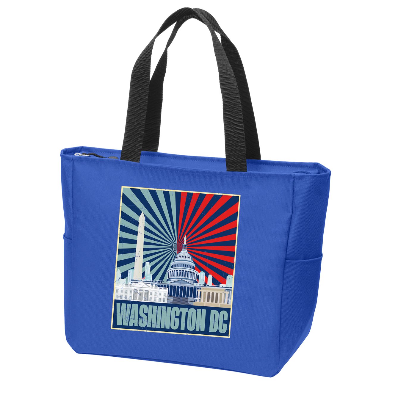 Retro Capitol Hill Washington DC American Flag Zip Tote Bag