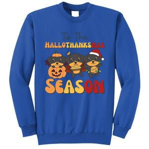 Rottweiler Christmas Halloween Tis The Hallothanksmas Gift Sweatshirt