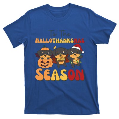 Rottweiler Christmas Halloween Tis The Hallothanksmas Gift T-Shirt