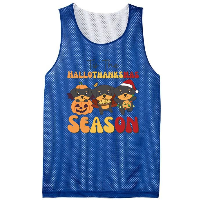 Rottweiler Christmas Halloween Tis The Hallothanksmas Gift Mesh Reversible Basketball Jersey Tank