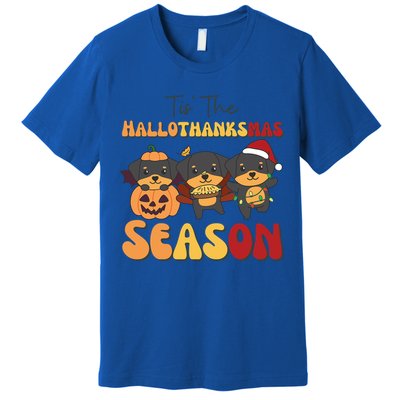 Rottweiler Christmas Halloween Tis The Hallothanksmas Gift Premium T-Shirt