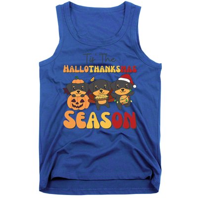 Rottweiler Christmas Halloween Tis The Hallothanksmas Gift Tank Top