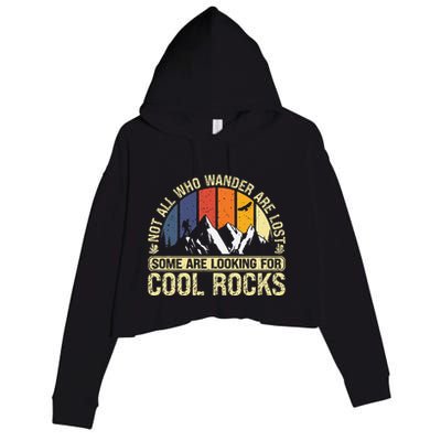 Rock Collector Hunting For Rockhound Geologist Geod Hunter Crop Fleece Hoodie