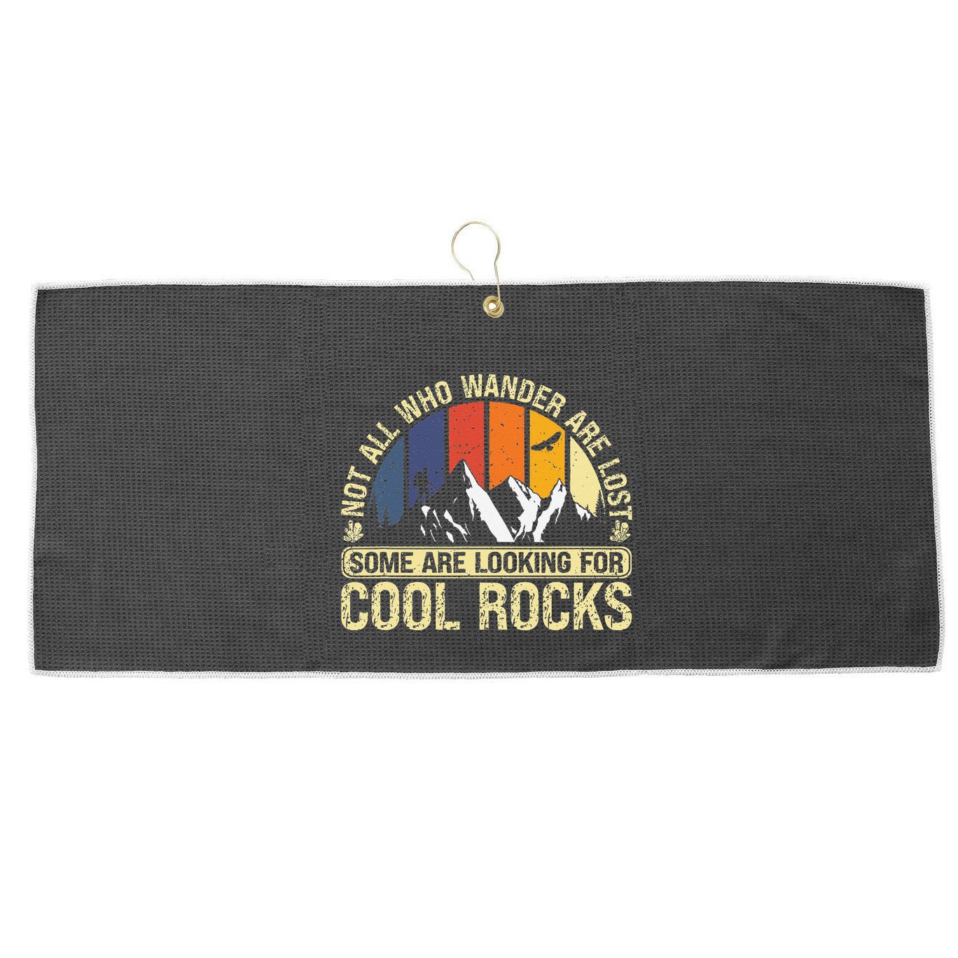 Rock Collector Hunting For Rockhound Geologist Geod Hunter Large Microfiber Waffle Golf Towel