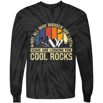 Rock Collector Hunting For Rockhound Geologist Geod Hunter Tie-Dye Long Sleeve Shirt