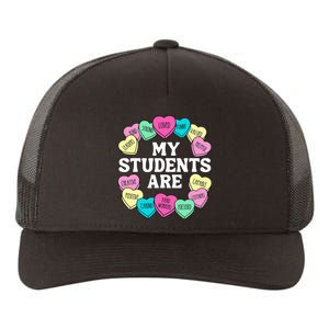 Retro Candy Heart Teacher Valentine's Positive Affirmation Yupoong Adult 5-Panel Trucker Hat